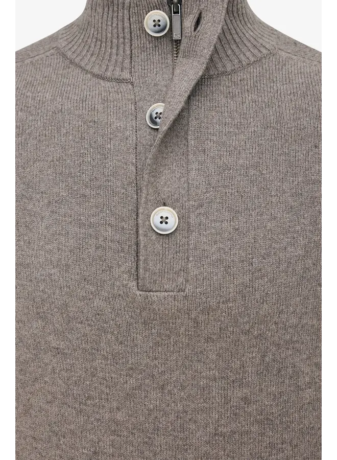 Gentiluomo pullover met half zip turtle kraag