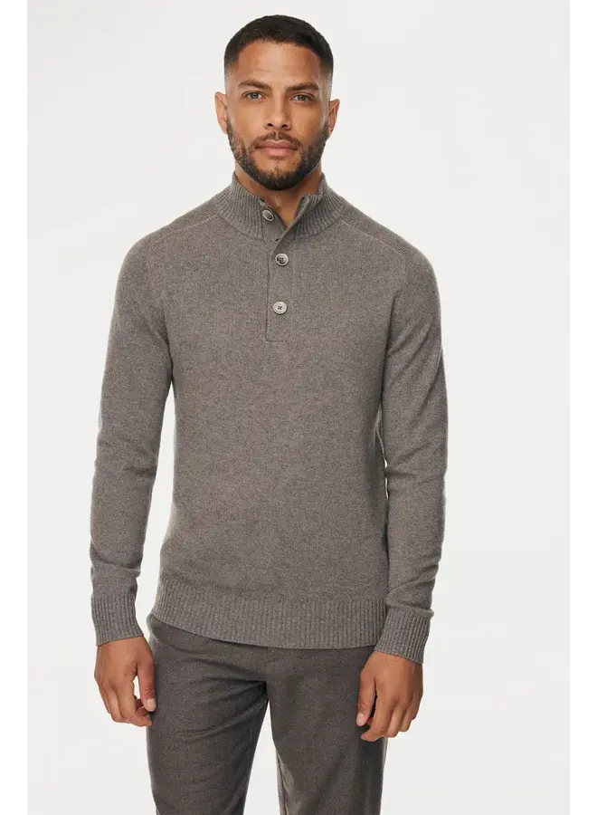 Gentiluomo pullover met half zip turtle kraag