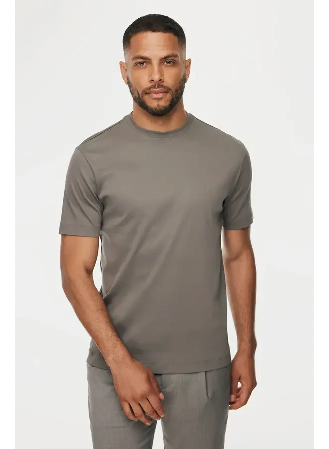 T-shirt korte mouw Mercerised cotton taupe