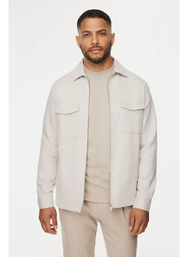 Gentiluomo overshirt met rits beige
