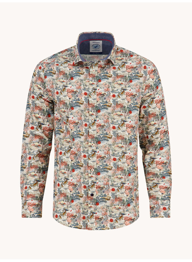 Shirt lange mouw Tokyo trip Fuji dream off white