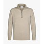 Profuomo wollen half zip pullover beige