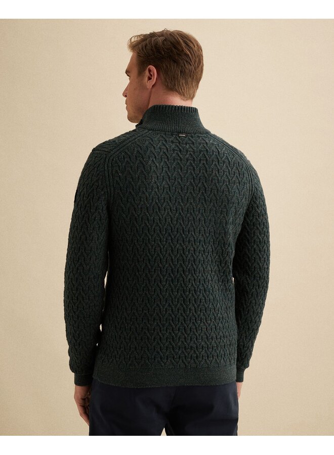 Vanguard half zip pullover met kabel dark sea