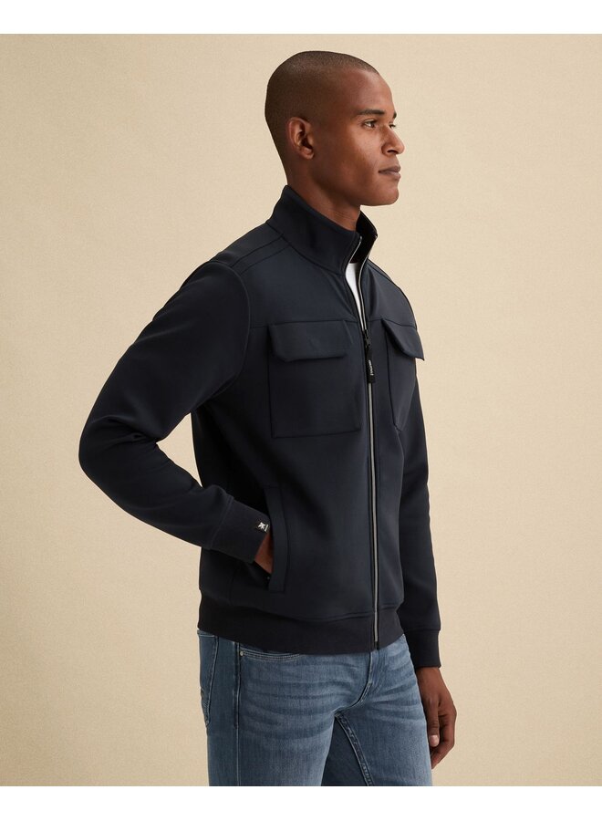 Vanguard sweat vest met rits donkerblauw