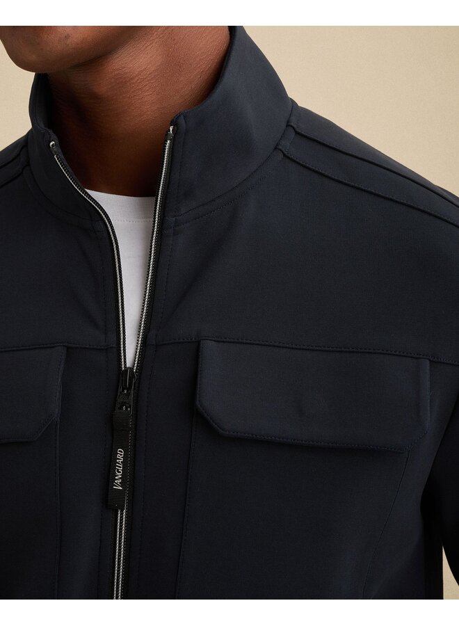 Vanguard sweat vest met rits donkerblauw