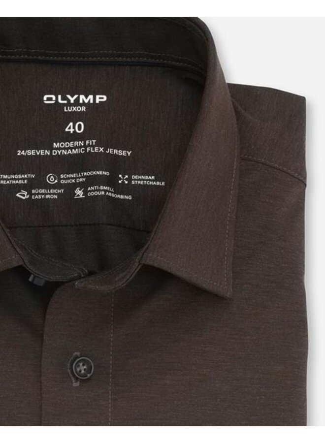 Olymp shirt dynamic flex jersey modern fit bruin