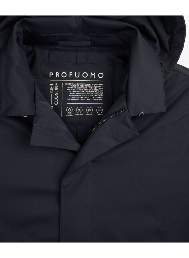 Profuomo magnetclose winterjas donkerblauw