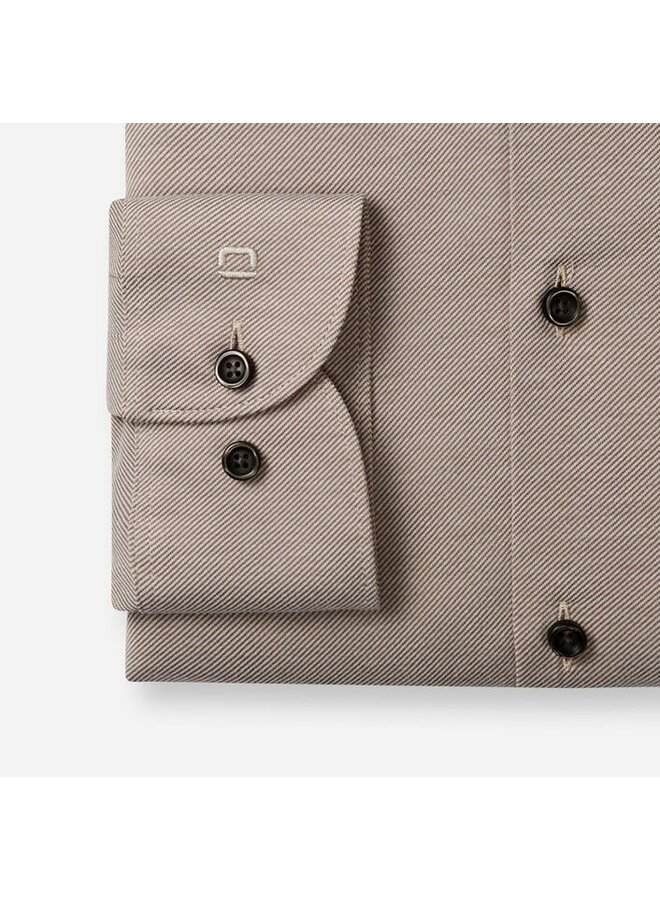 Olymp shirt Japanese knitted bodyfit beige