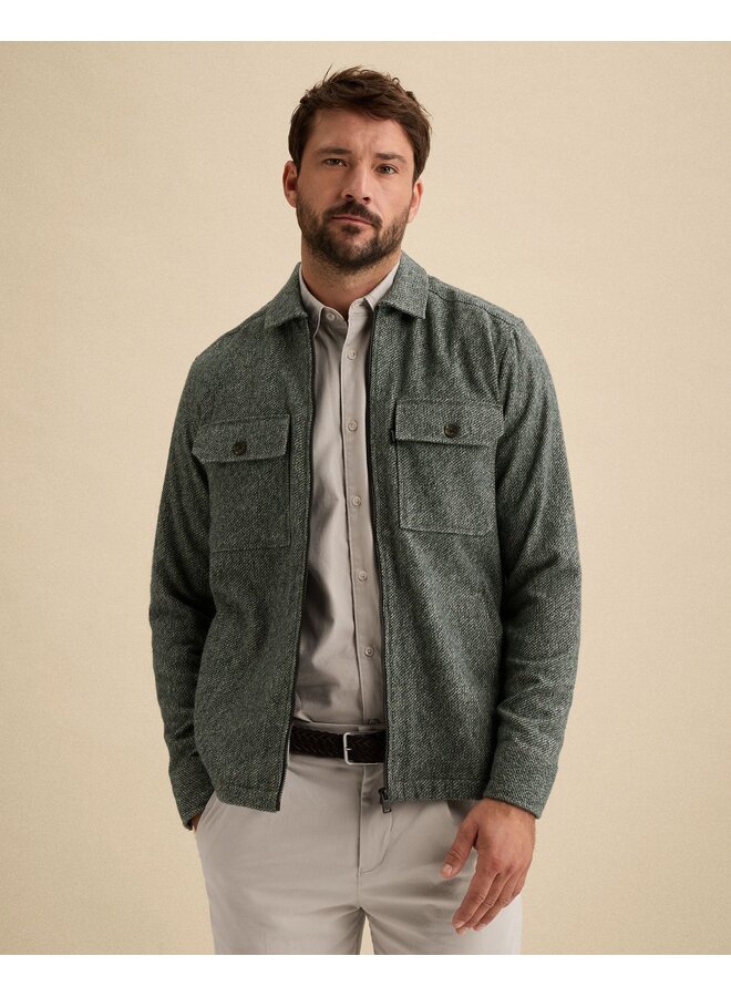 Overshirt brushed mouline dark sea