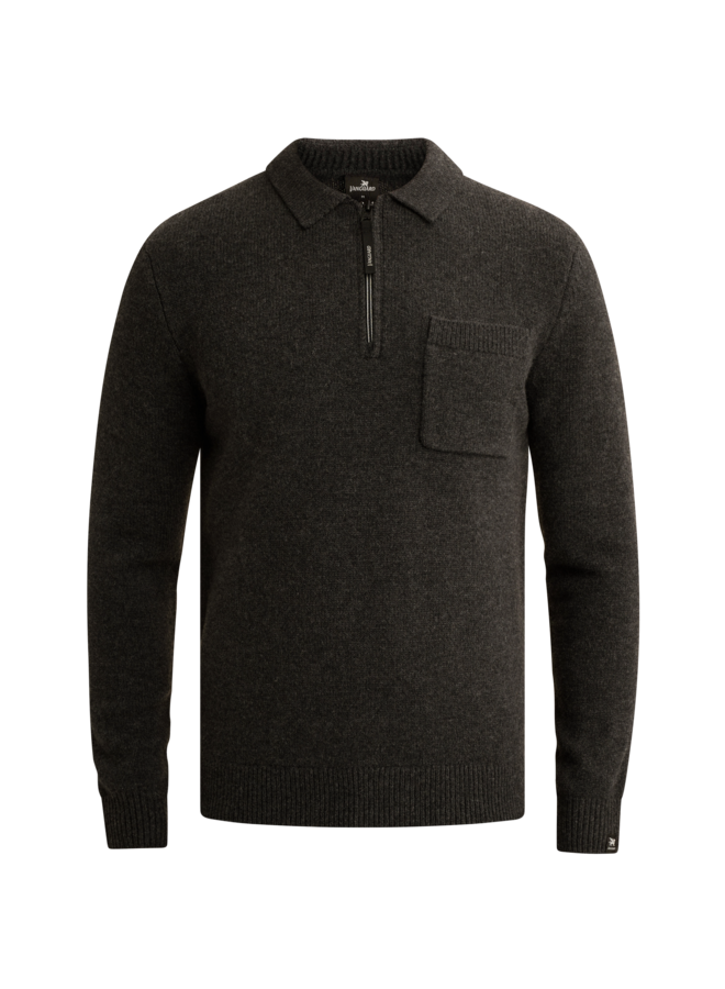 Vanguard pullover met polokraag antraciet