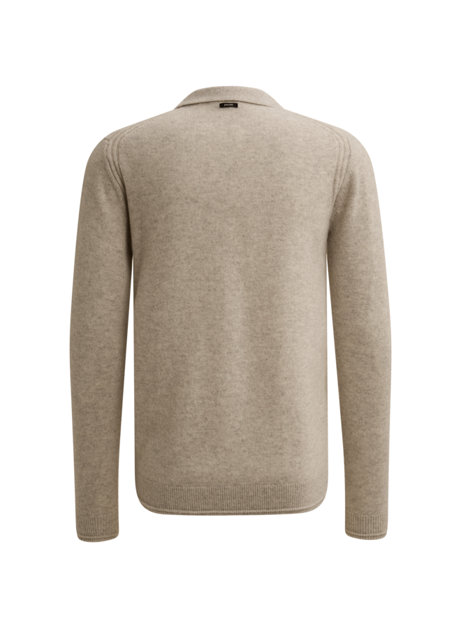 Vanguard pullover met polokraag taupe