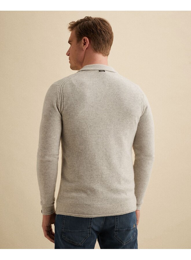 Vanguard pullover met polokraag taupe