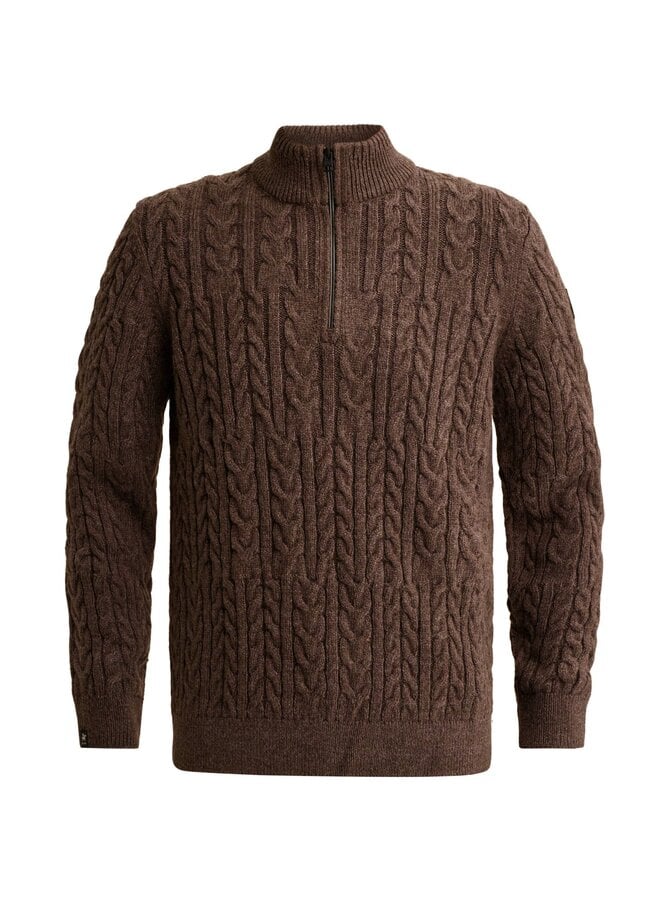 Vanguard pullover half zip kabel mauve