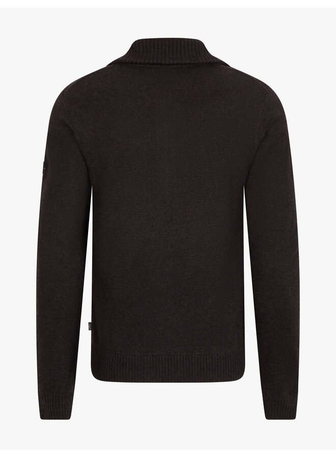 Cavallaro Sanmori half zip pullover dark brown