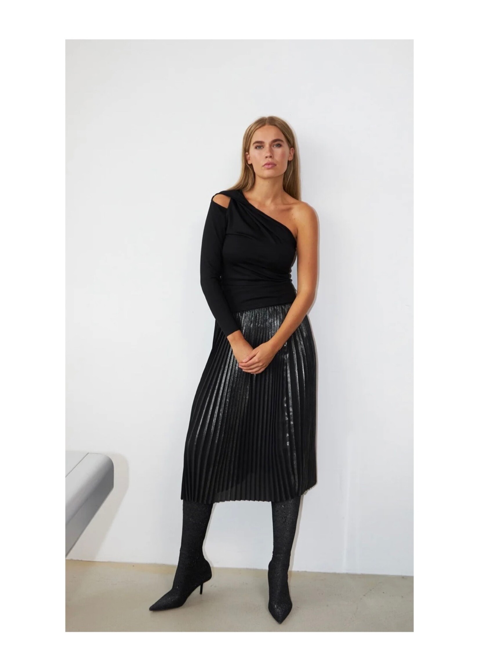 By Coster Copenhagen Plisse Skirt With Foil