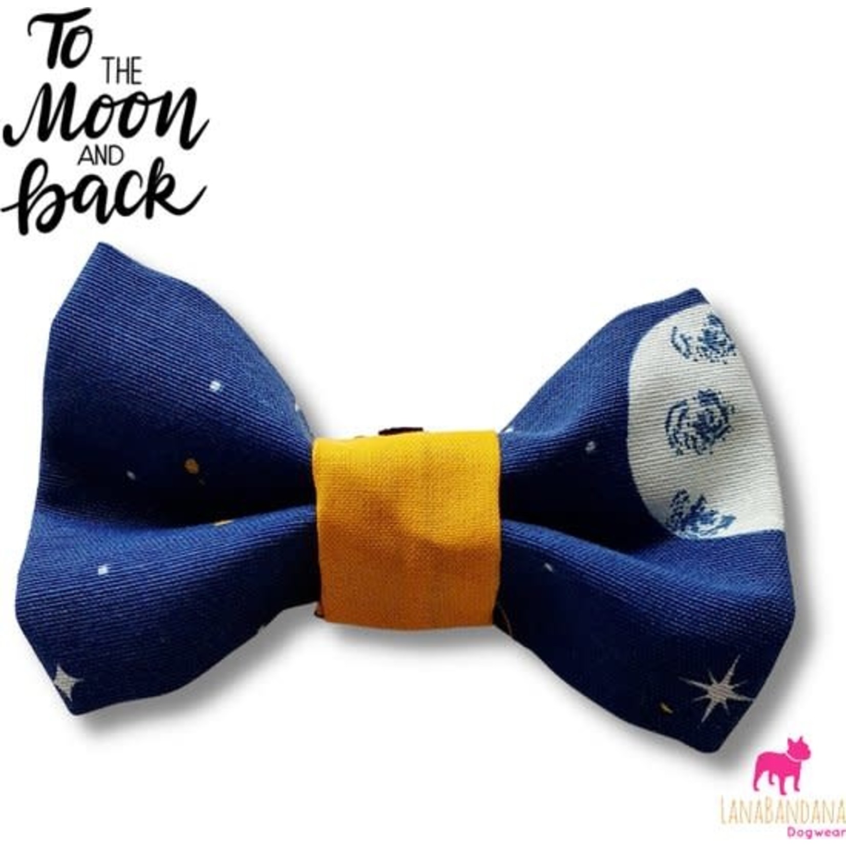 LanaBandana Dogwear Bowtie To the moon and back | Blue Glow one size
