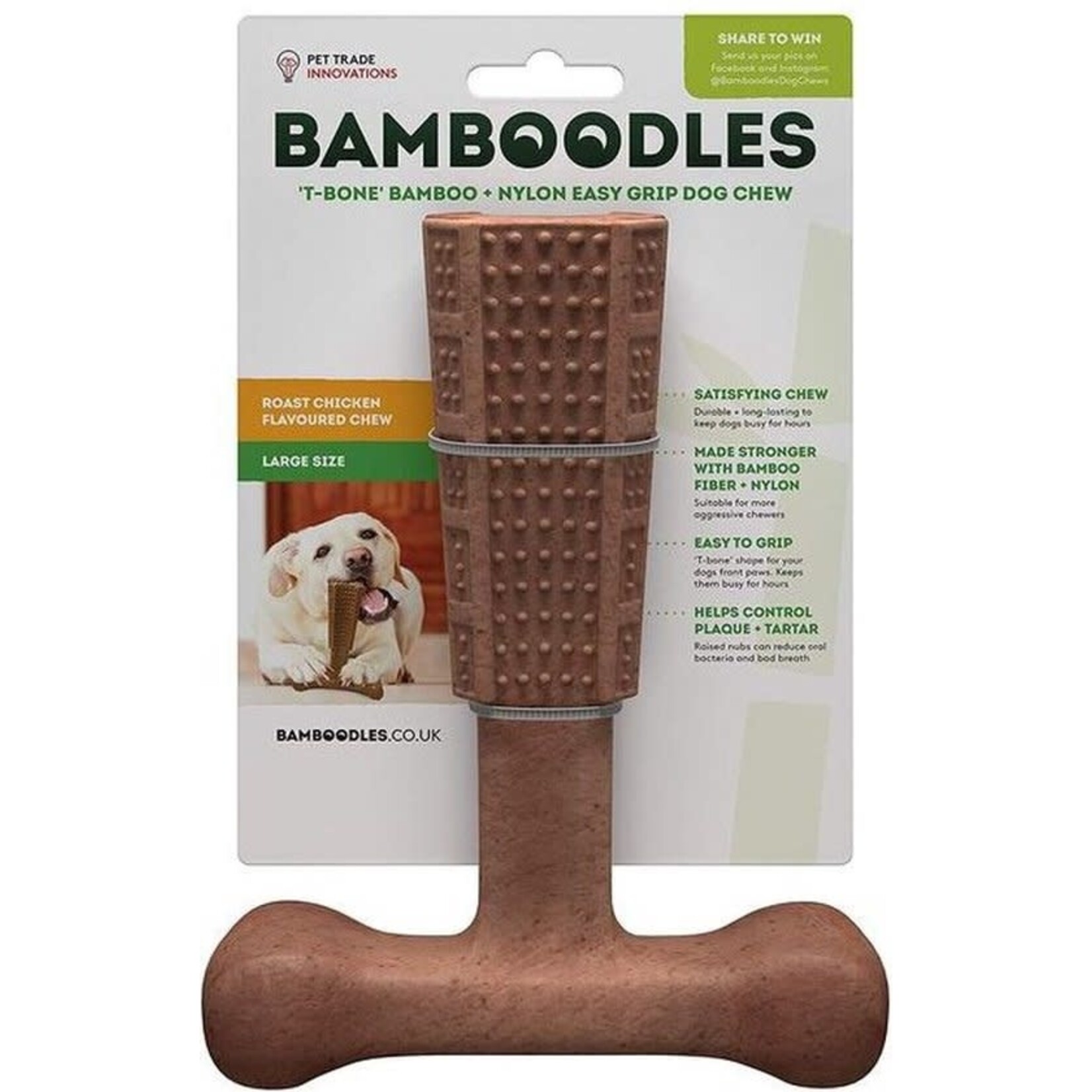Dog & Cat Supply T-Bone Chew Toy Small Chicken 4"