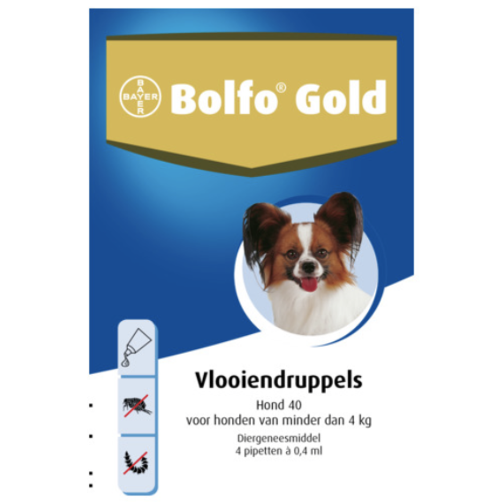 Bayer Bolfo Gold Hond 40: 0 - 4 kg / 2 pip.