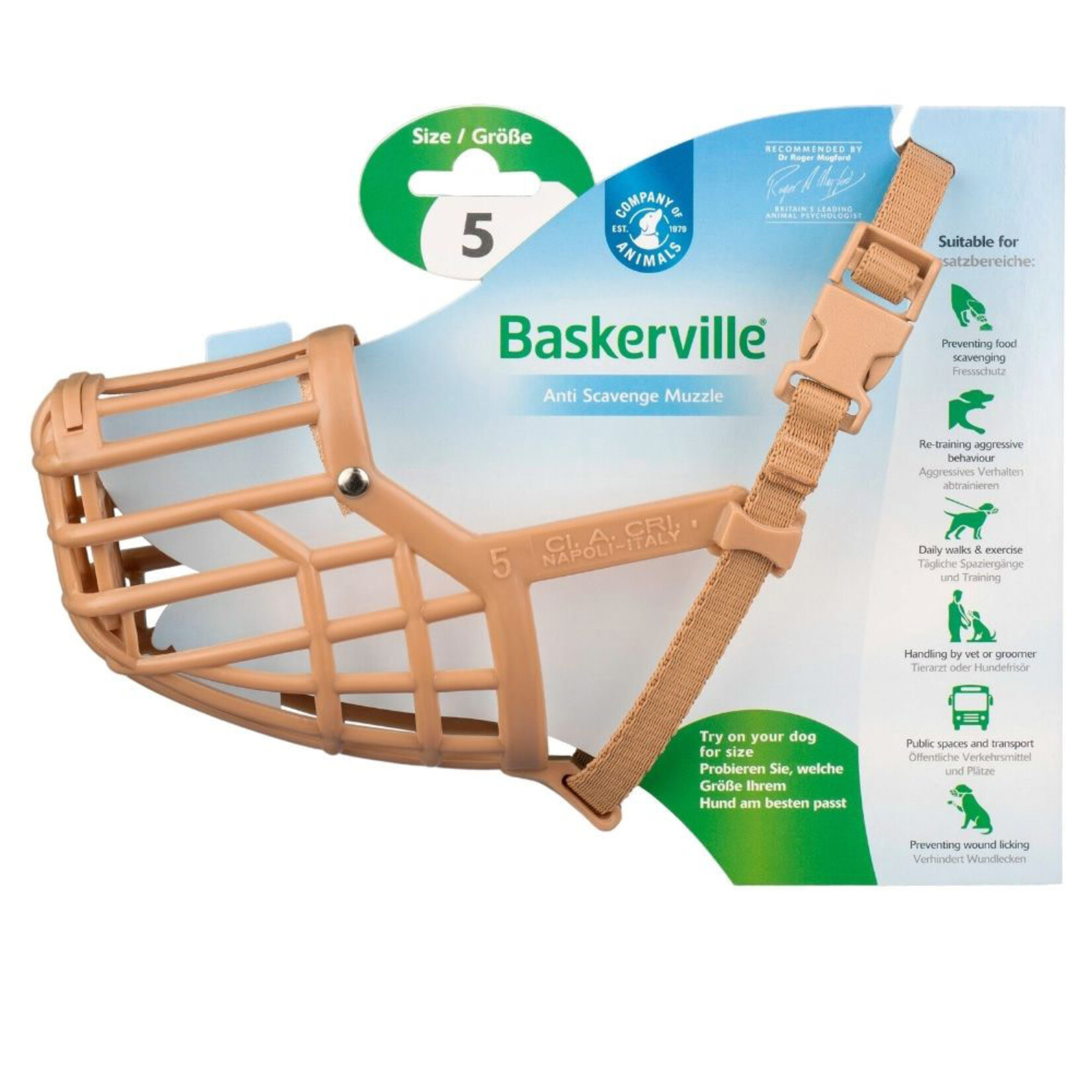 Dog & Cat Supply Baskerville Muzzle Clasic size 5 - Corgi