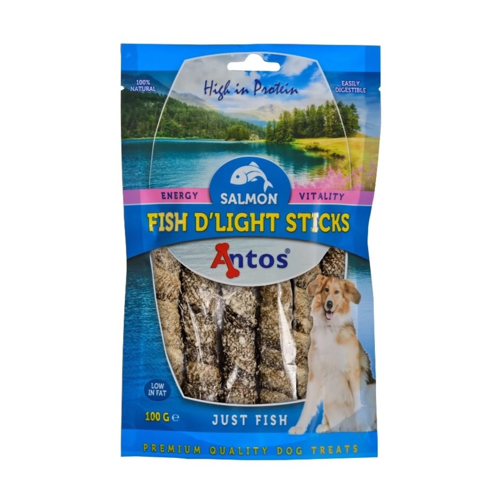 Antos Fish D'Light Sticks Zalm 100gr