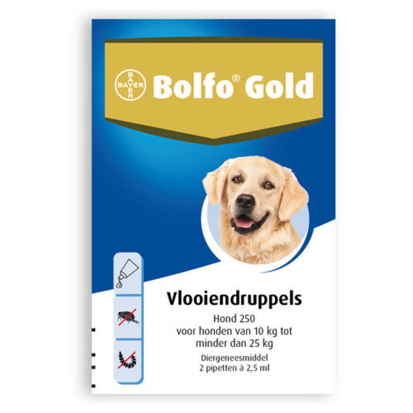 Bolfo Gold Bolfo Gold Hond 250: 10 - 25 kg / 2 pip