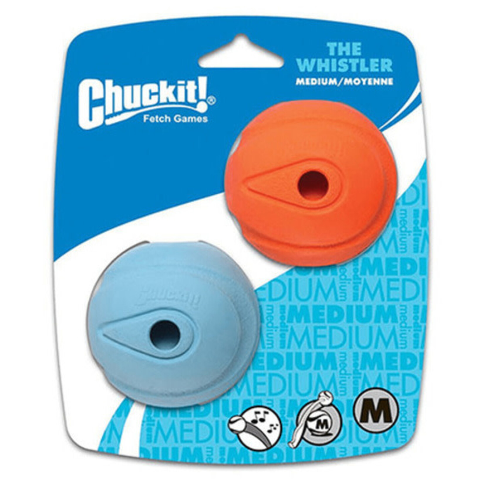 ChuckIt Ultra Squeaker Ball 2st. Oranje/Blauw S 5cm