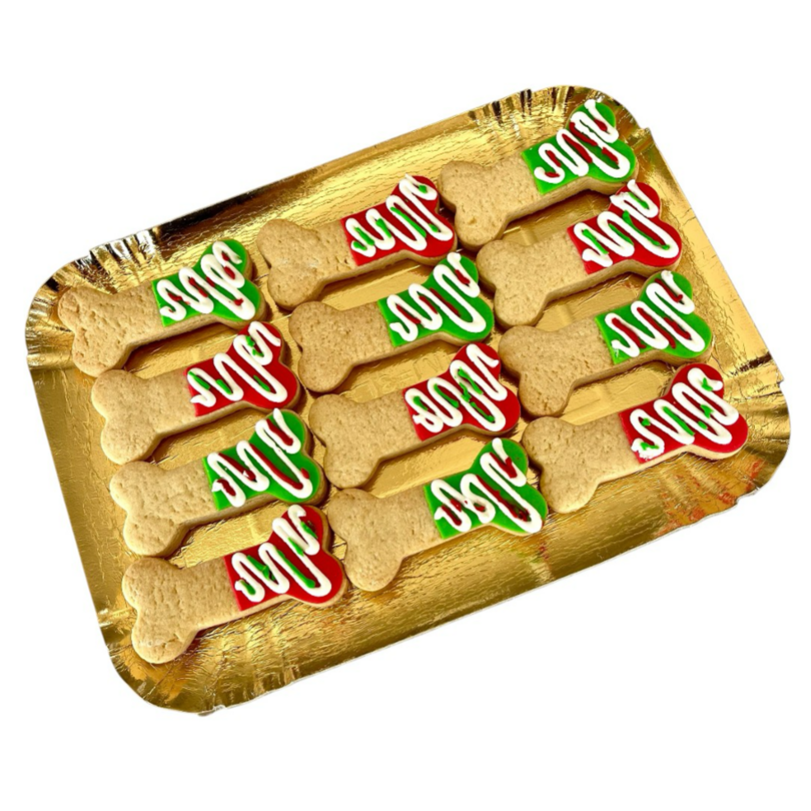 Dolci Impronte Tray Biscuits Bones Red & Green