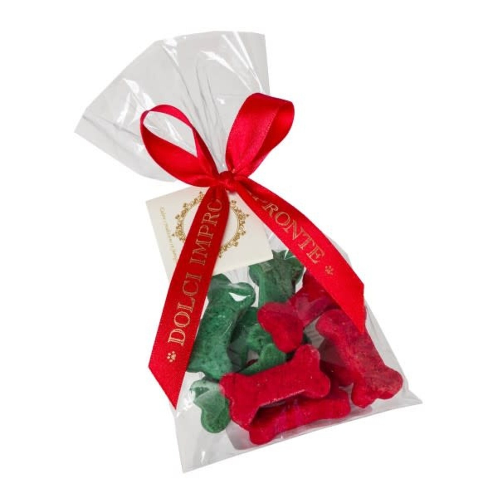 Dolci Impronte Bag Biscuits Mignon Bones Red & Green 100gr