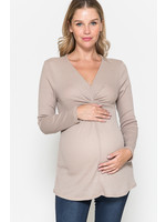 Querential Maternity Twisted front top