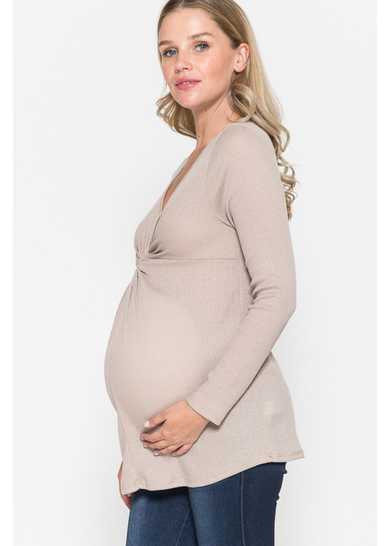 Querential Maternity Twisted front top