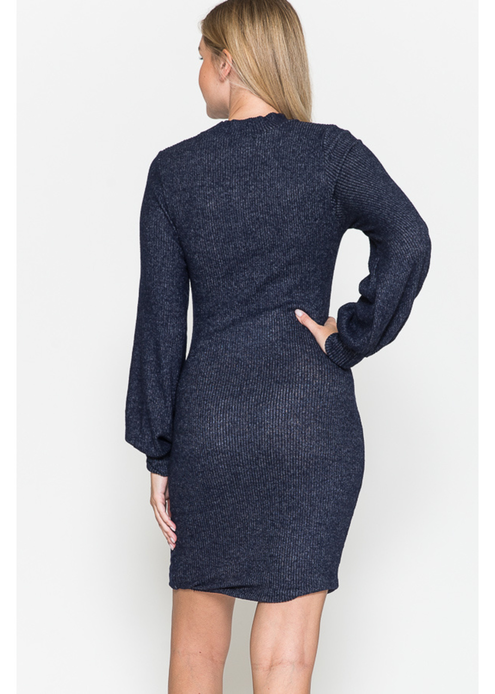 Querential Maternity Geribbelde ballontop bodycon met lange mouwen