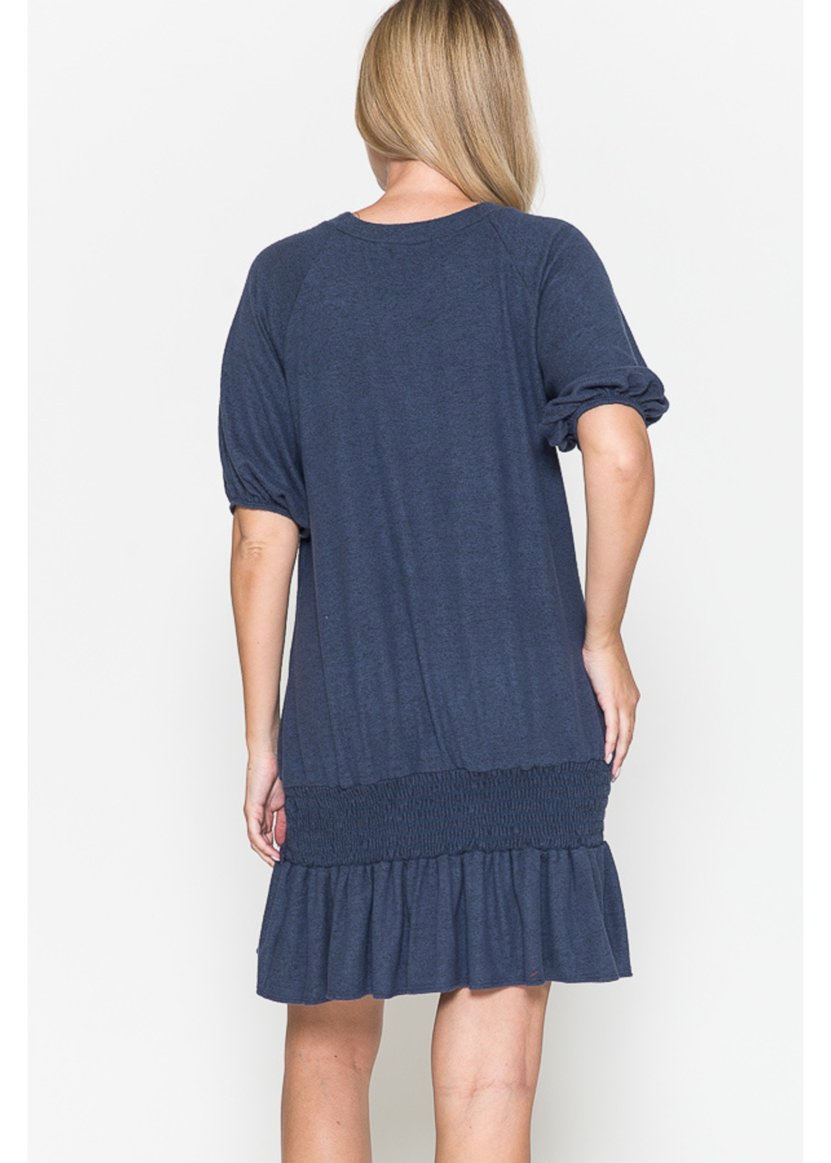 Querential Maternity Midi jurk met raglan 3/4 mouwen, navy blauw