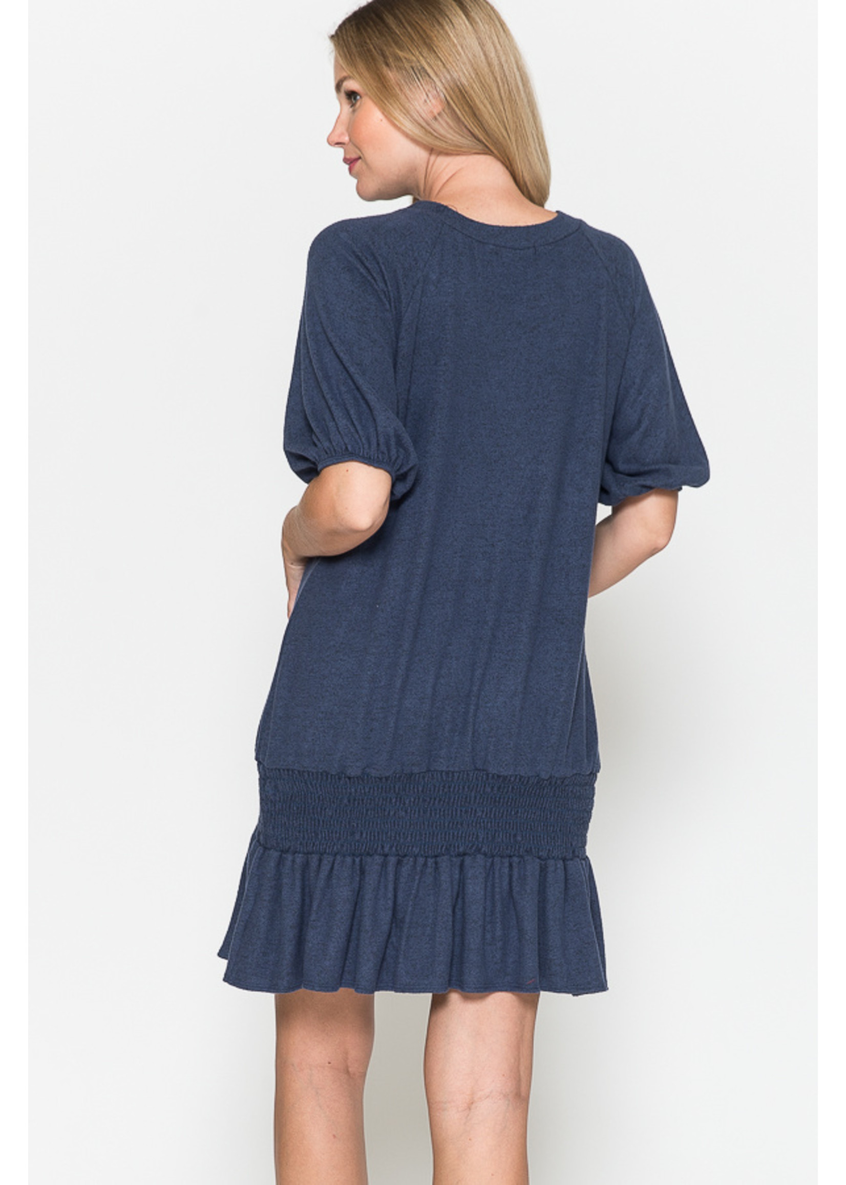 Querential Maternity Midi jurk met raglan 3/4 mouwen, navy blauw