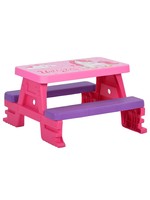 Kinderpicknicktafel met banken 79x69x42 cm roze