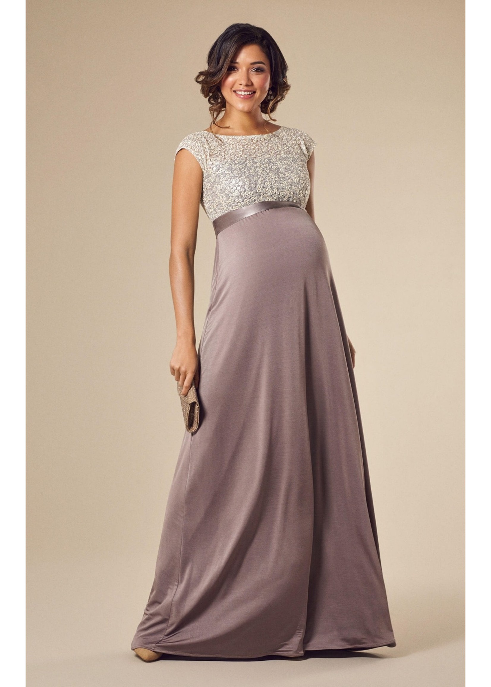 Tiffany Rose Mia Maternity Gown Dusky Truffle