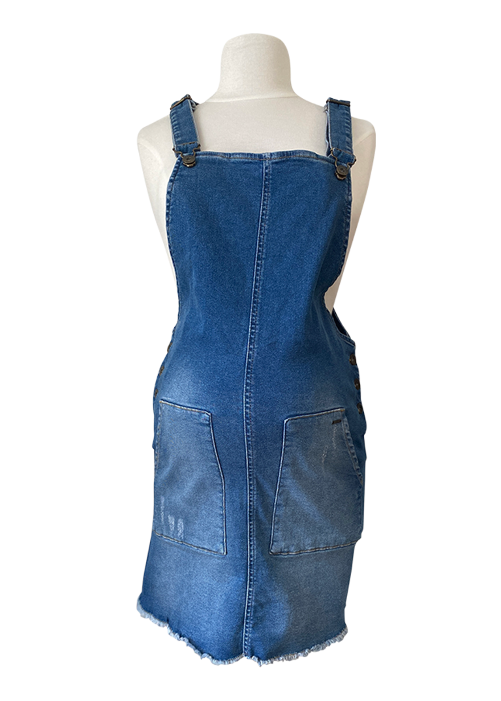 LOVE2WAIT Dungaree Dress Denim Stone Wash