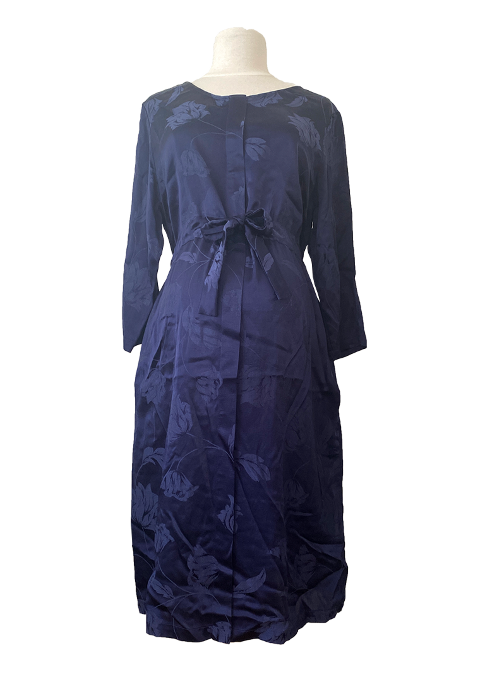 FRAGILE ZIPPED RIBBON DRESS INDIGO FLOWERS