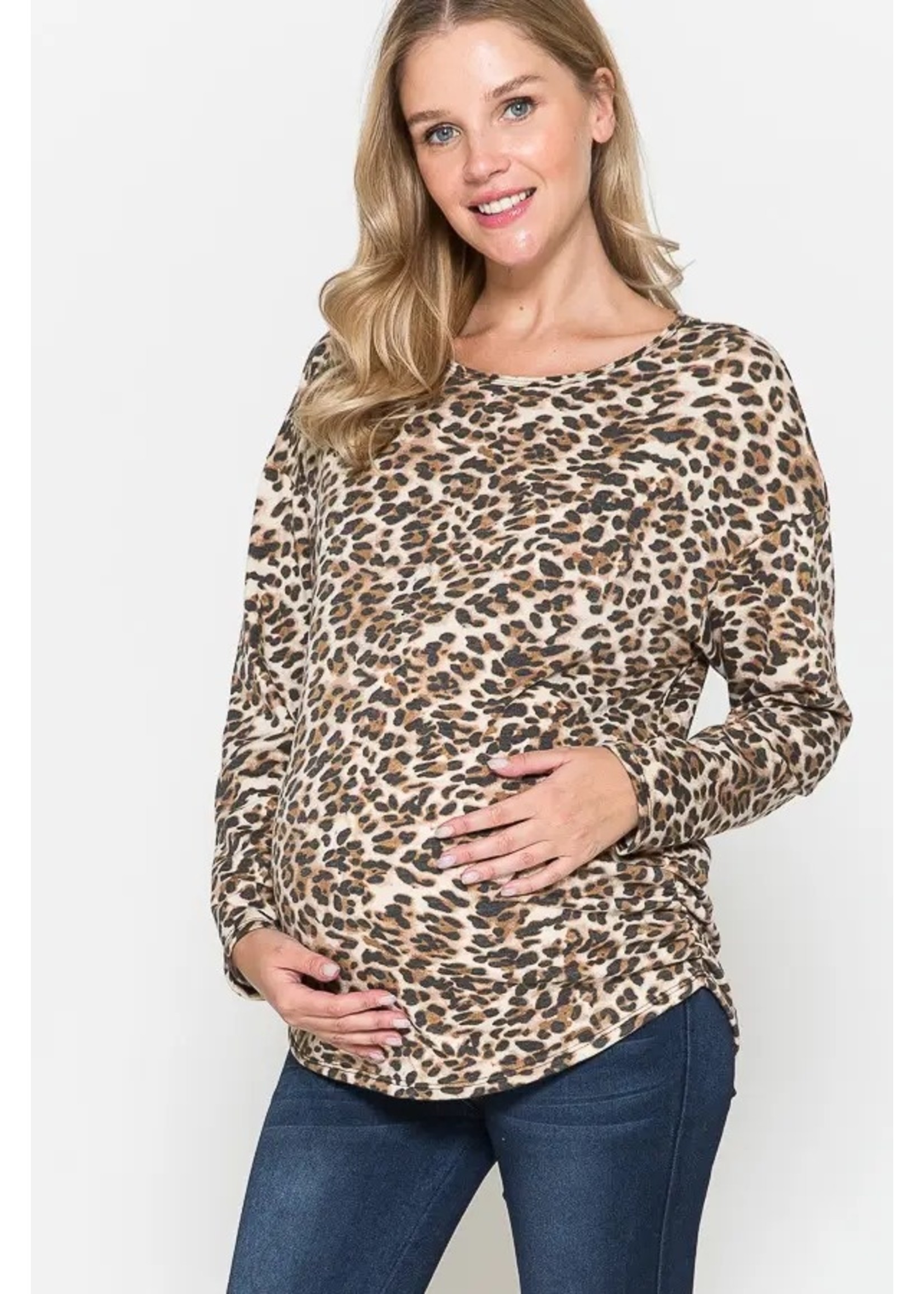 Querential Maternity Moederschap Animal Print top met lange mouwen