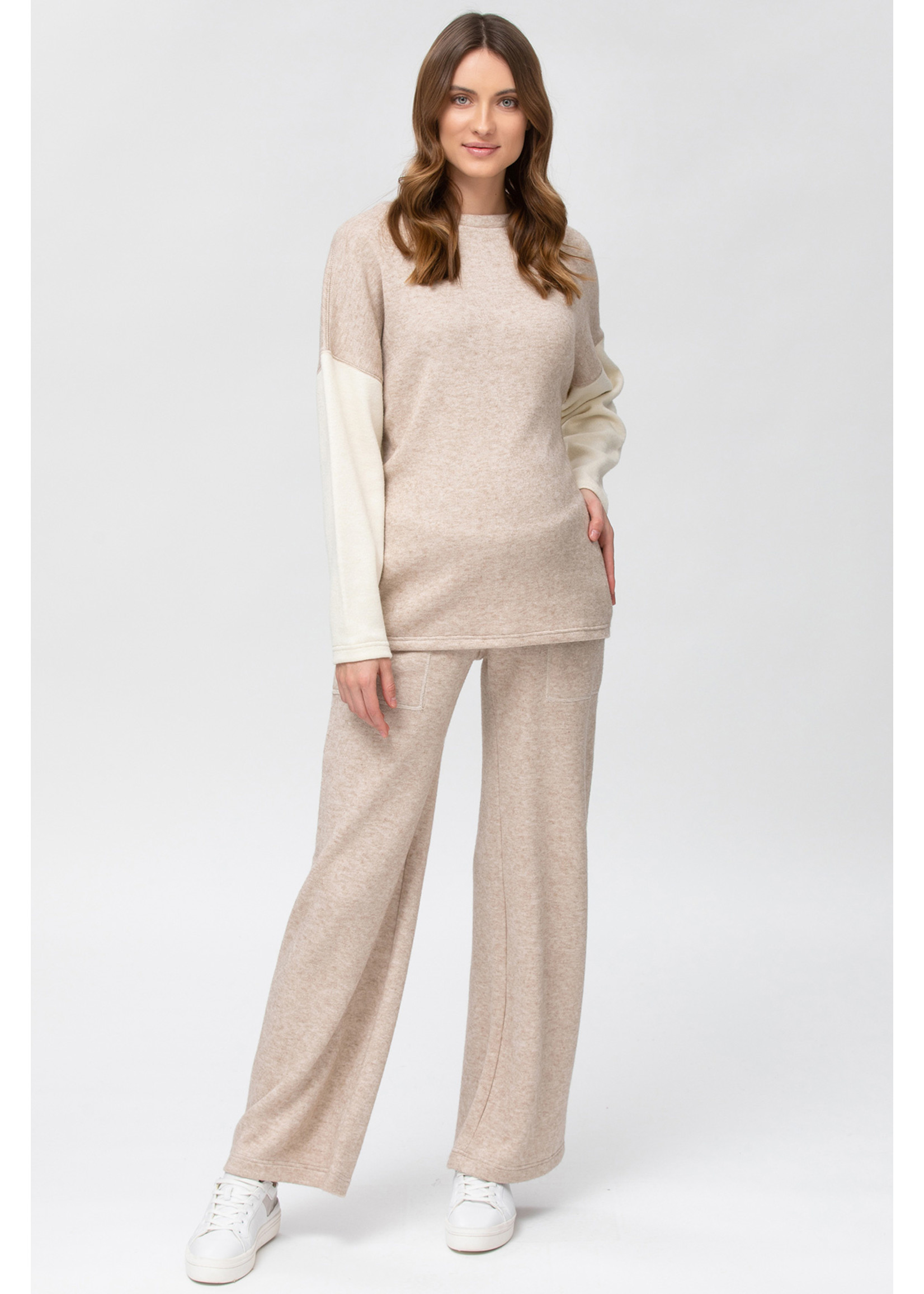 PIETRO BRUNELLI TROUSERS THE COZY PANTS OATMEAL  HEATHER