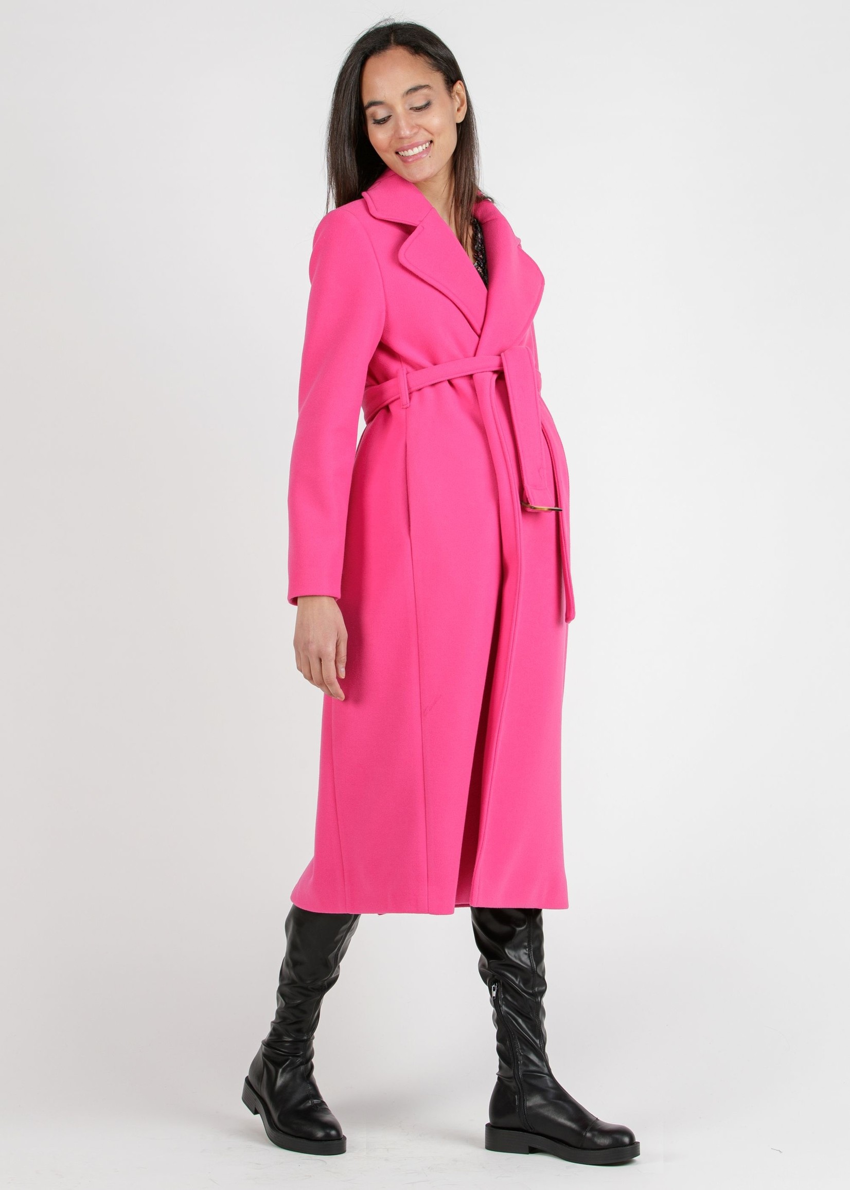 ATTESA Marina Zwangerschaps Maxi Coat/Jas, Fuchsia