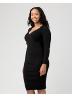 RIPE Sadie Rib Knit Nursing Dress Black