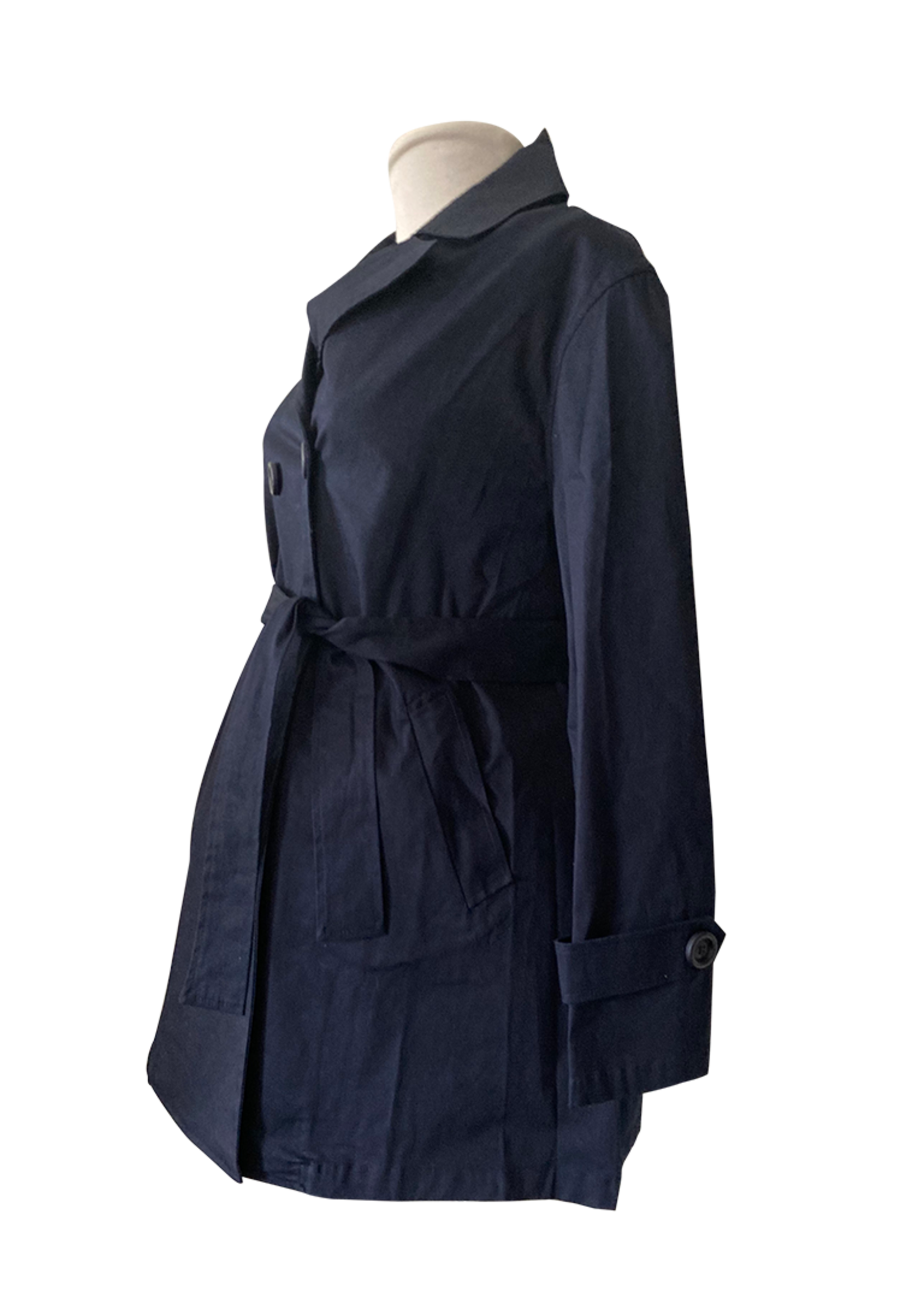 SARA-MENONOVE REGENJAS J17320 , korte trench coat, blauw