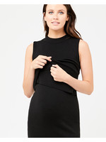 RIPE Layered Knit Nursing Dress Black