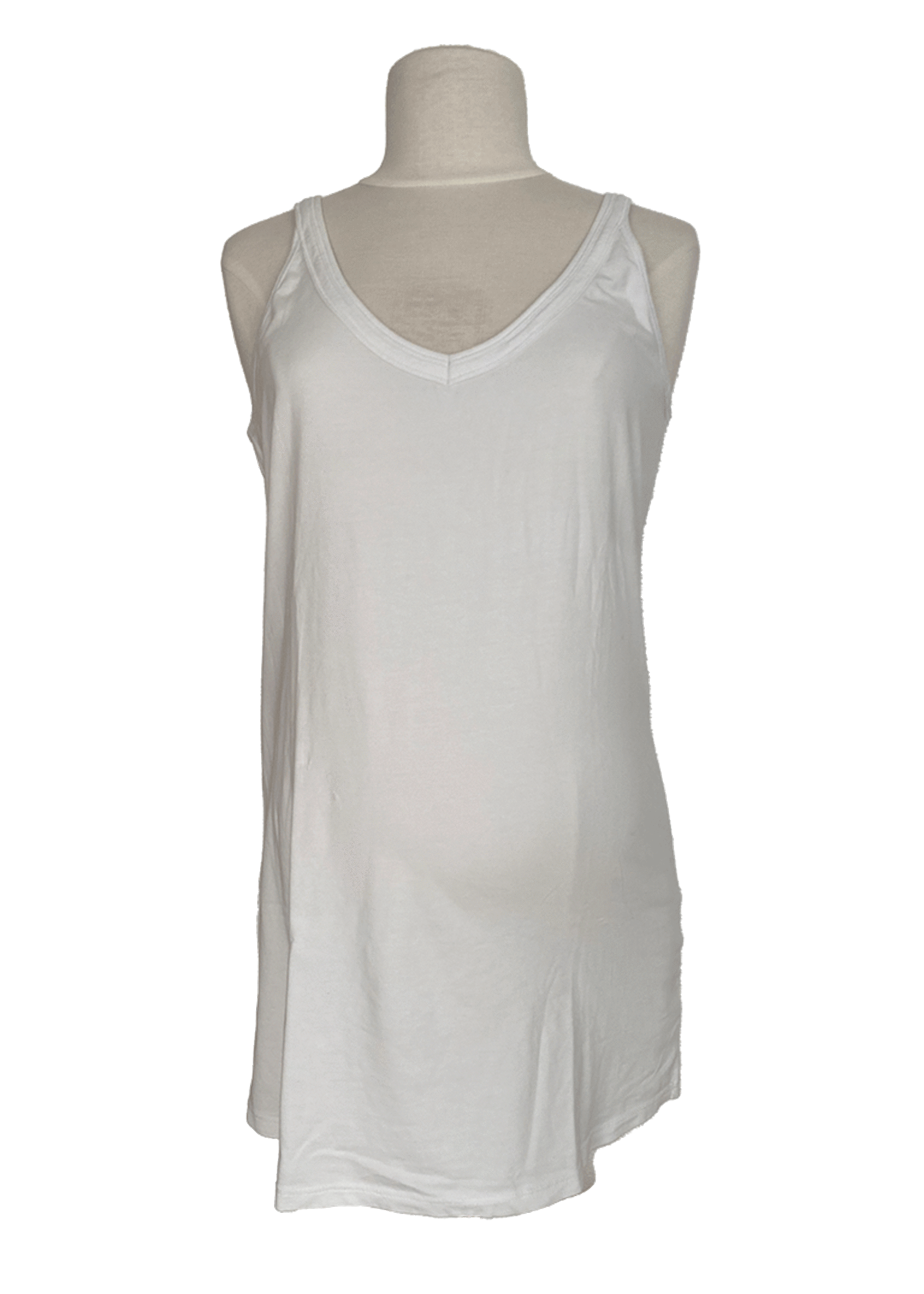 FRAGILE Summer Top Cotton Rib White Round Neck