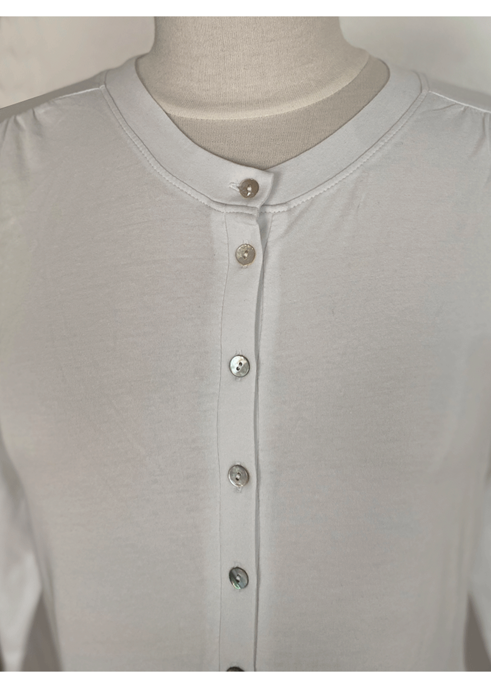 FRAGILE Washed Buttoned T-shirt MS09Washed Buttoned T-shirt MS09V GreyV White - Copy