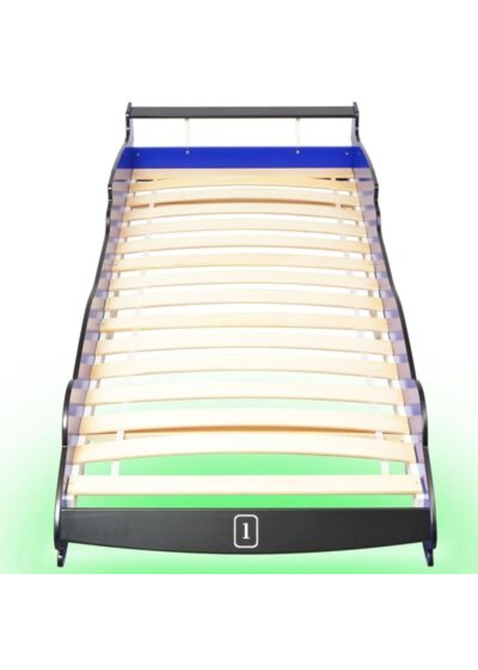 vidaXL Kinderbed raceauto met LED-verlichting blauw 90x200 cm