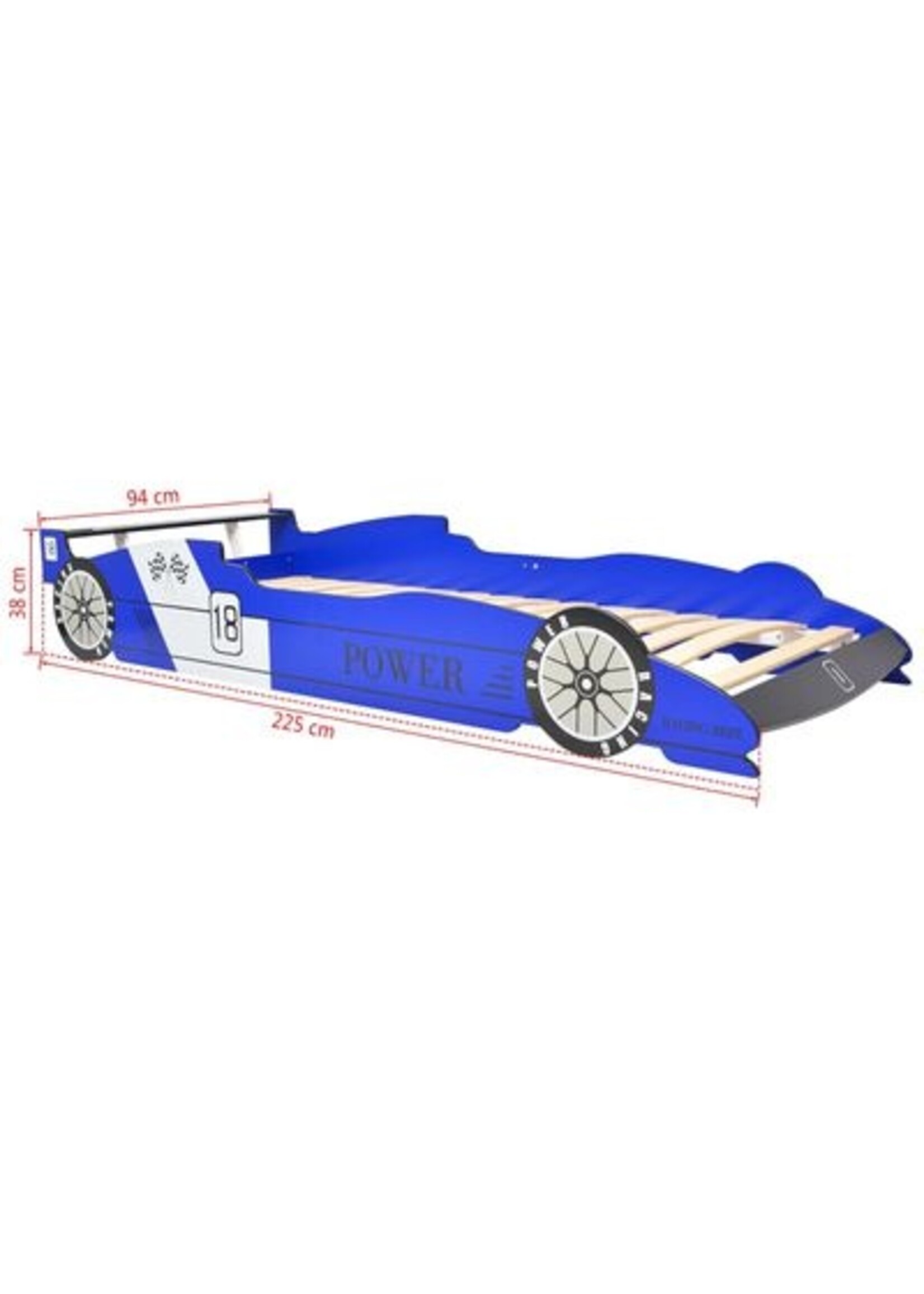 vidaXL Kinderbed raceauto met LED-verlichting blauw 90x200 cm