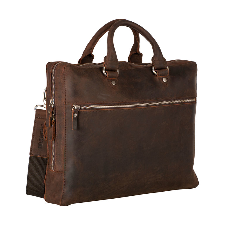 Leonhard Heyden Leonhard Heyden Salisbury Zipped Briefcase 1 Compartment Brown