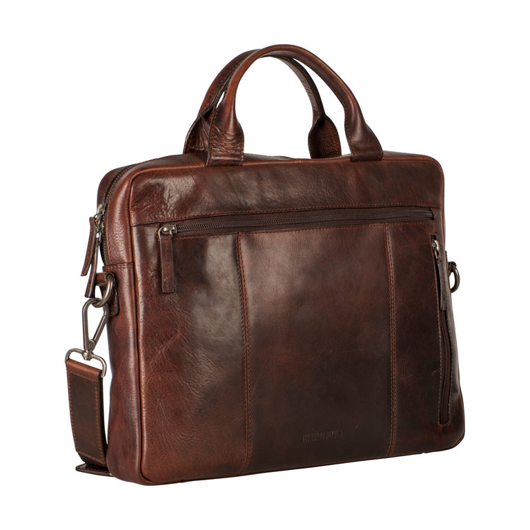 Leonhard Heyden Leonhard Heyden Roma Zipped Briefcase 1 Compartment Brown