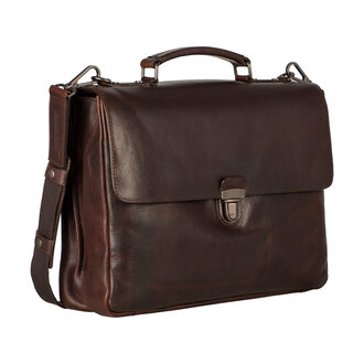 Leonhard Heyden Roma Briefcase 2 Compartments Brown